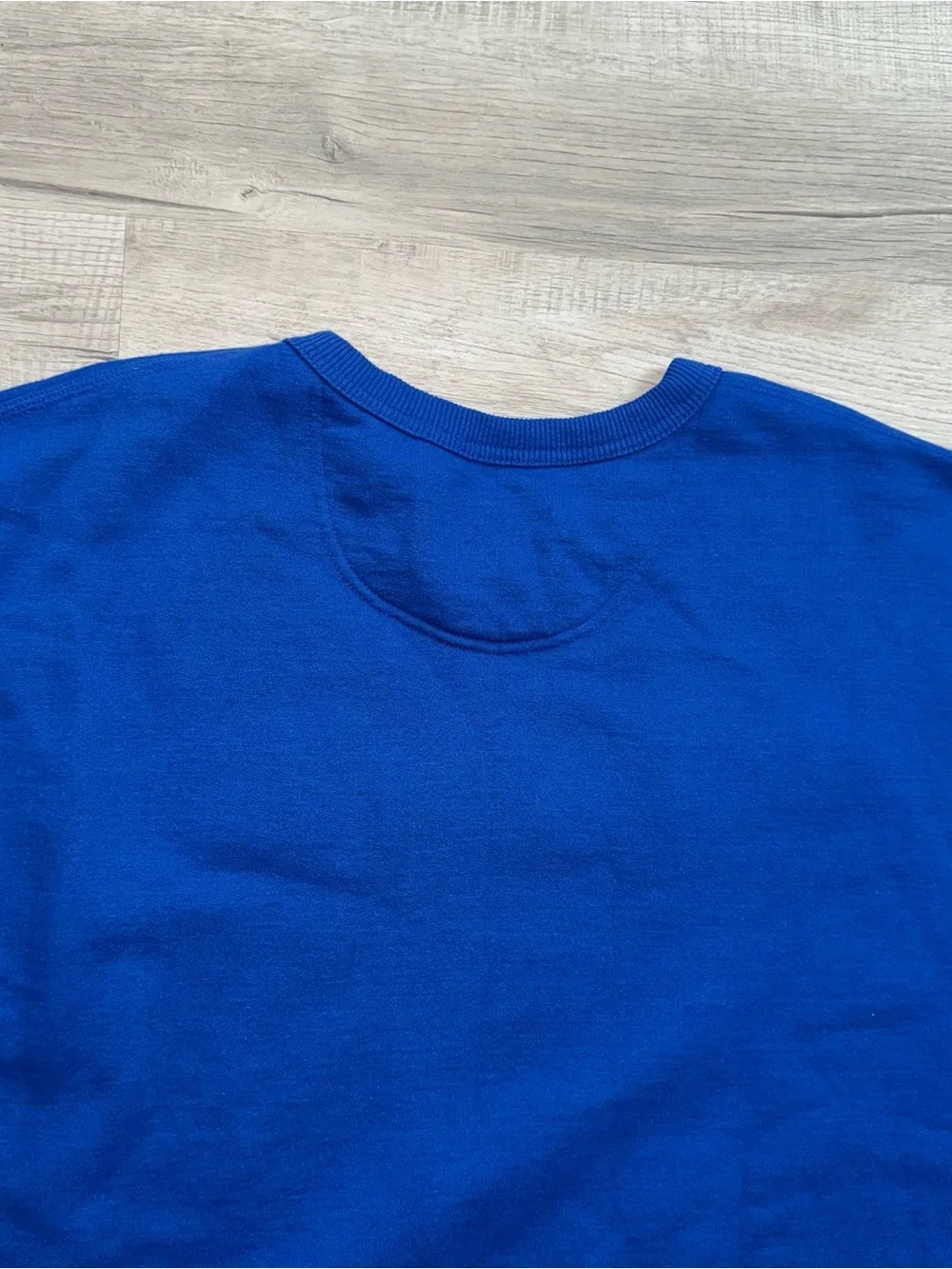 Champion Powerblend Fleece Crew Felt Script Logo Chainstitch GF88H Blue Sz XL
